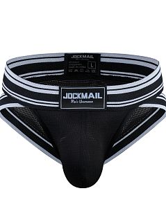 Комфортные брифы с вырезами по бокам черного цвета JOCKMAIL RTJM2024-2